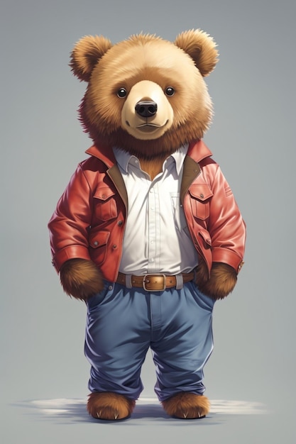 Full body cute and smart bear