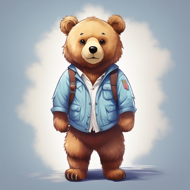 Full body cute and smart bear