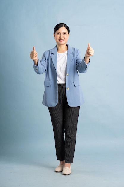 full body photo of a middleaged businesswoman