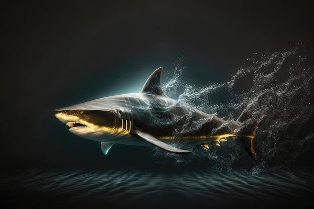 Full Body Shark Macro Photovery Snelle sluiter Generatieve AI