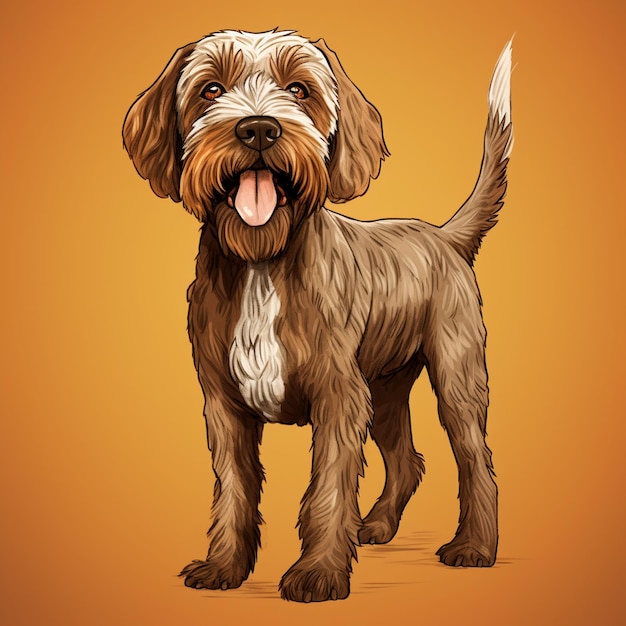 Full body shot wirehaired pointing griffon dog