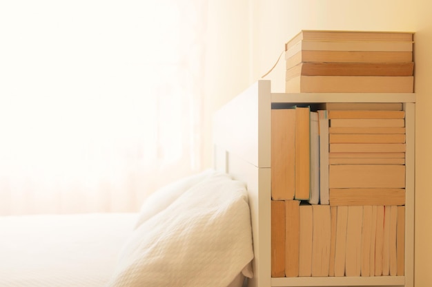 Full of books by the bed