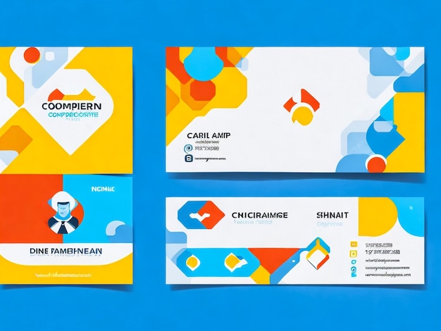 Full brand identity set three business card or visiting card template Modern professional busines