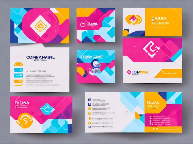 Full brand identity set three business card or visiting card template Modern professional busines