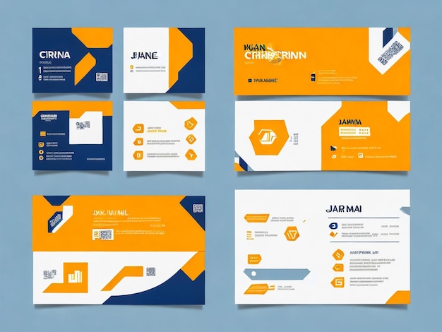 Full brand identity set three business card or visiting card template Modern professional busines