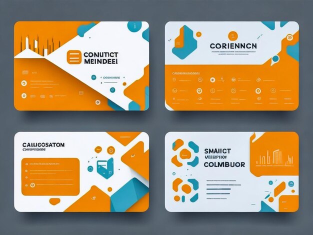 Full brand identity set three business card or visiting card template Modern professional busines