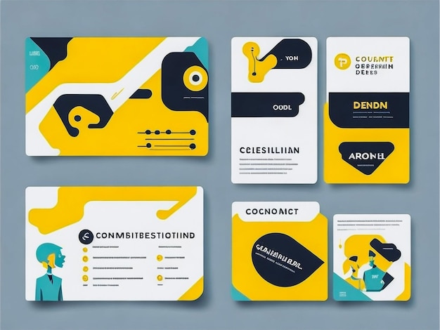 Полный фирменный стиль, набор из трех визитных карточек или шаблонов визитных карточек Современный профессиональный бизнес