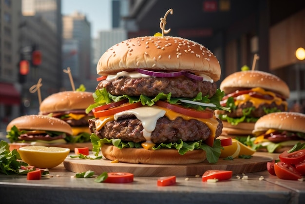 Full burger ultra realistic image AI