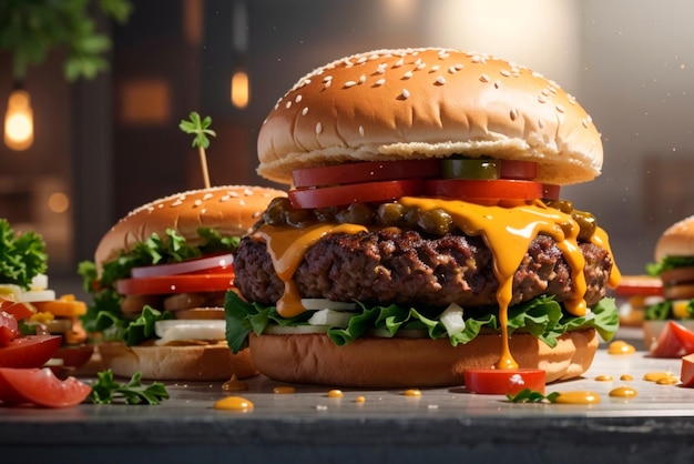 Full burger ultra realistic image AI