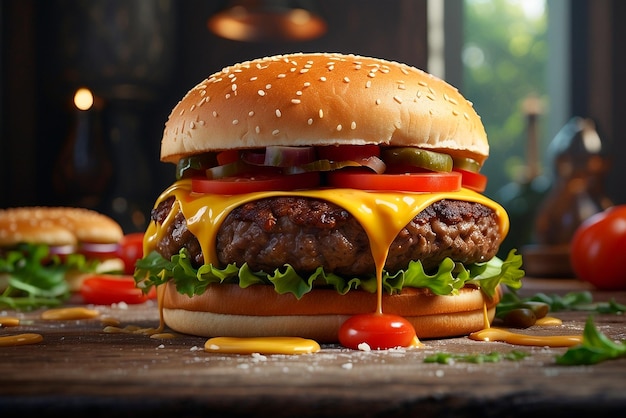 Full burger ultra realistic image AI