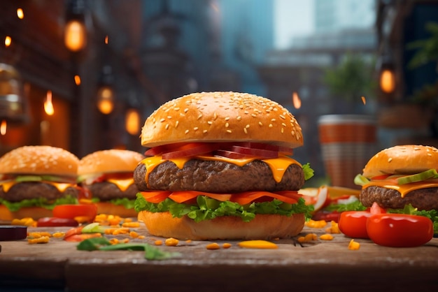 Full burger ultra realistic image AI