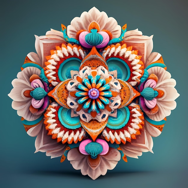 full color ethnic mandala art background