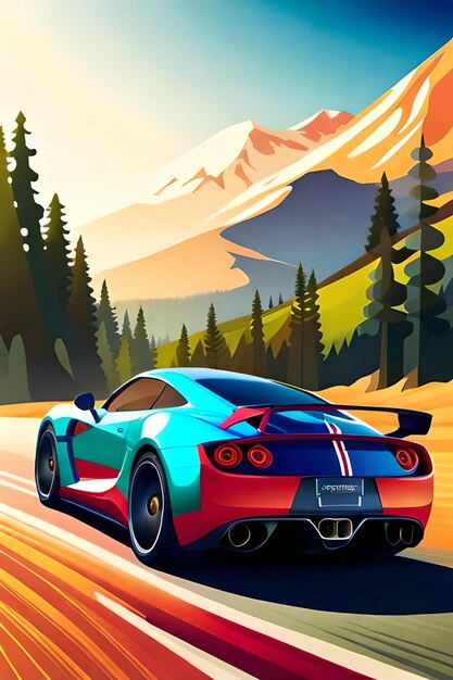 Full color poster of sport car sport car poster