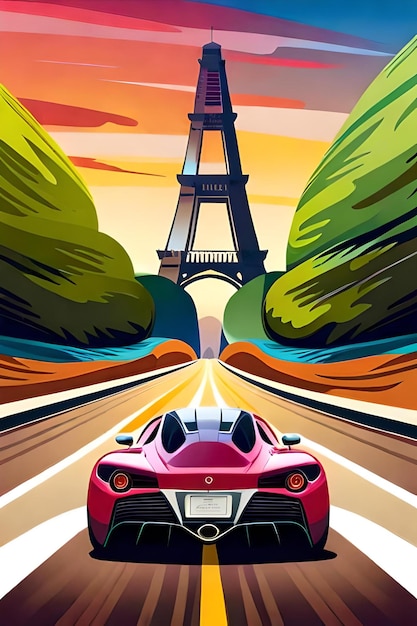 Photo full color poster of sport car sport car poster