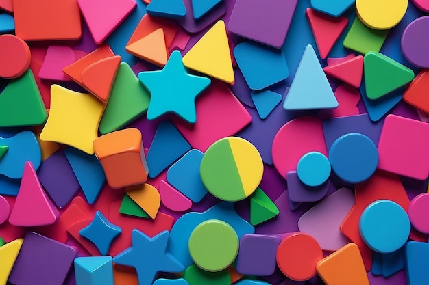 Full Color Rainbow Shapes Background