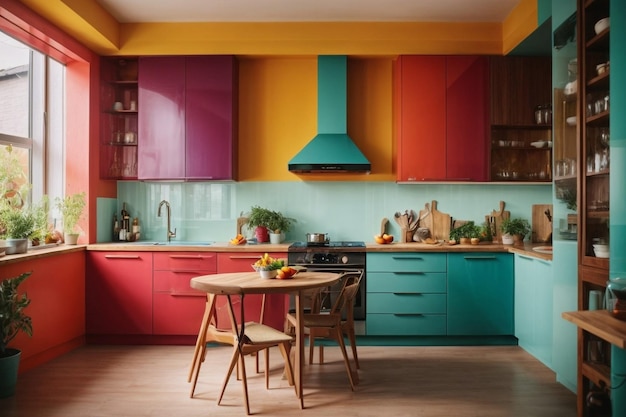 Foto una cucina piena di colori