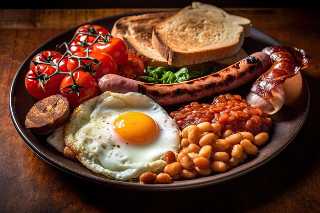 Full English breakfast on plate