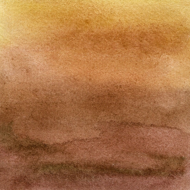 Full frame background of canvas painted with brown watercolor with uneven spotted texture