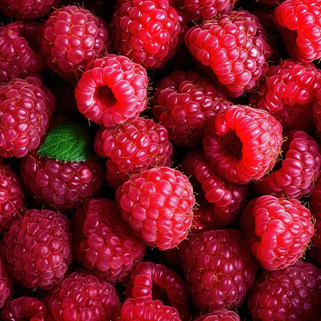 Full frame closeup of raspberries