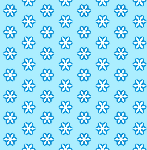 Full Frame Illustrated Blue Seamless Snowflakes Pattern Background