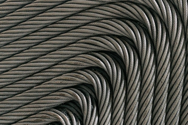Photo full frame shot of abstract background made by metal cable