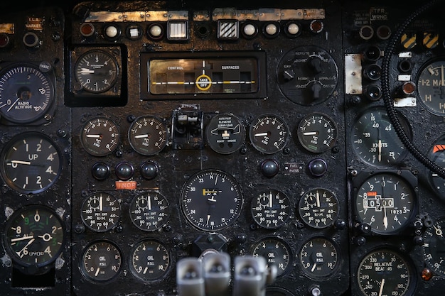 Photo full frame shot of airplane cockpit