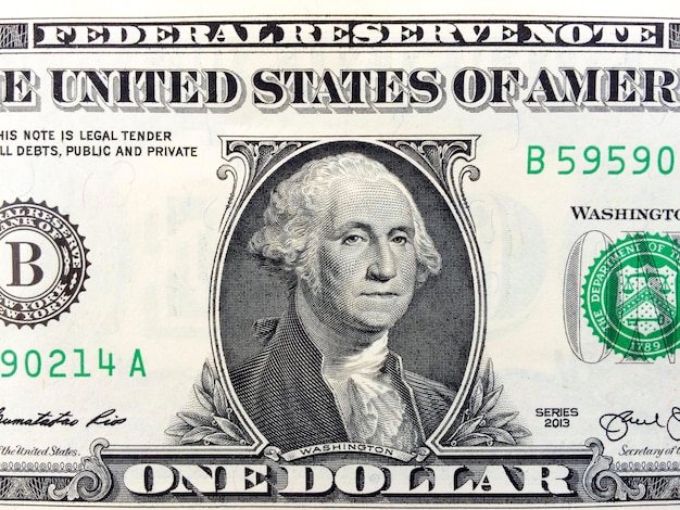 Photo full frame shot of american one dollar bill