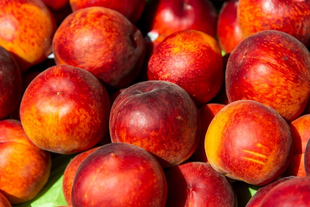 Full frame shot of apples for sale at market stall