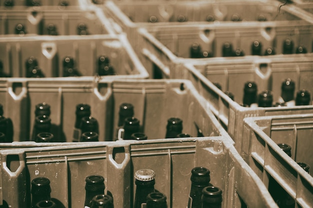 Photo full frame shot of beer bottles