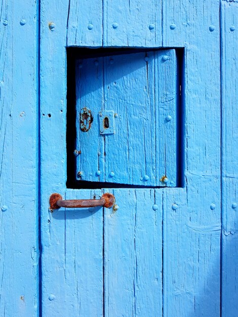 Photo full frame shot of blue door