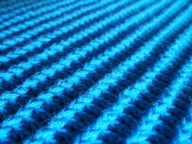 Photo full frame shot of blue knitted wool