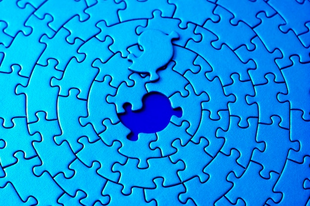 Photo full frame shot of blue puzzle