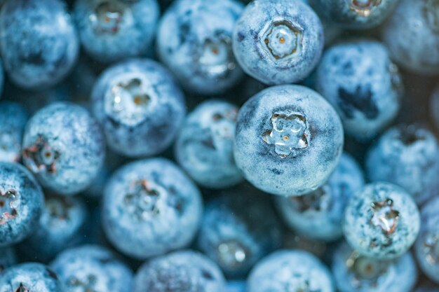 Photo full frame shot of blueberries