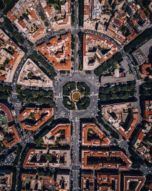 Foto fotografia completa degli edifici della città