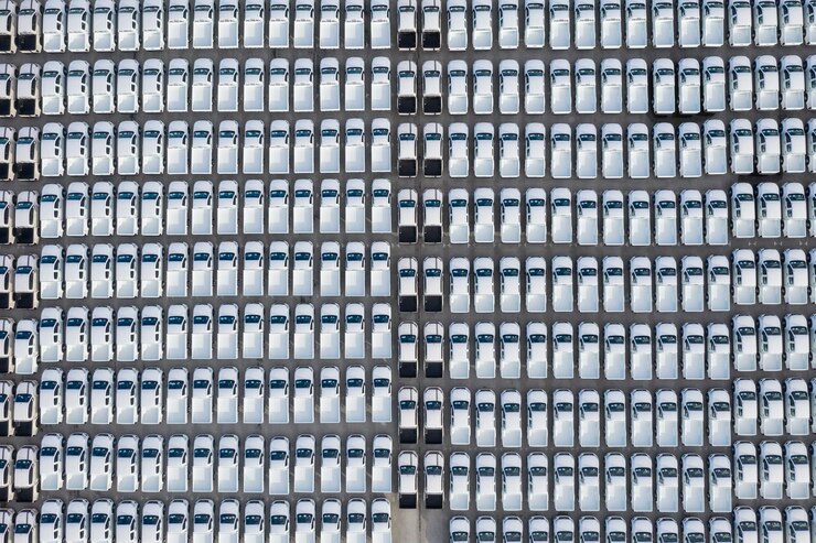 Photo full frame shot of car parked in parking lot