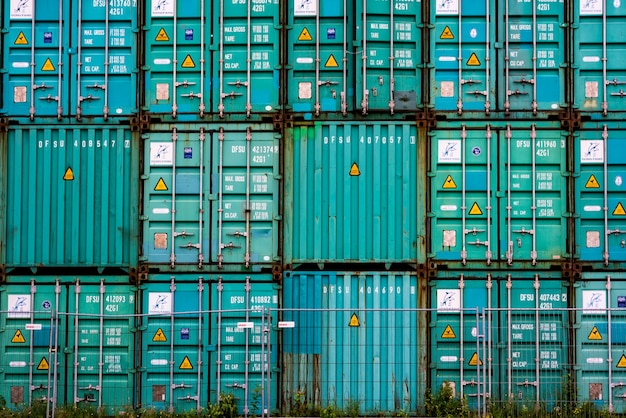 Full frame shot of cargo containers