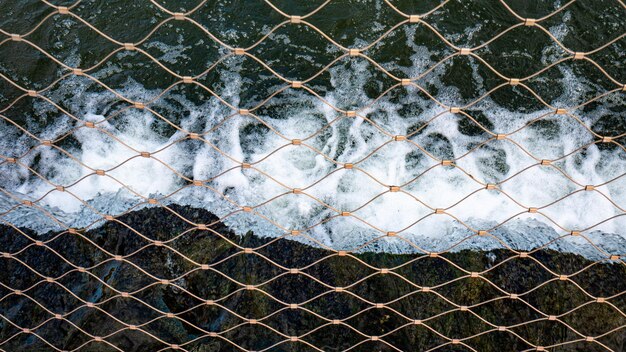 Photo full frame shot of chainlink fence