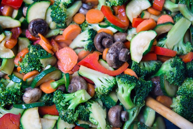 Photo full frame shot of chopped vegetables