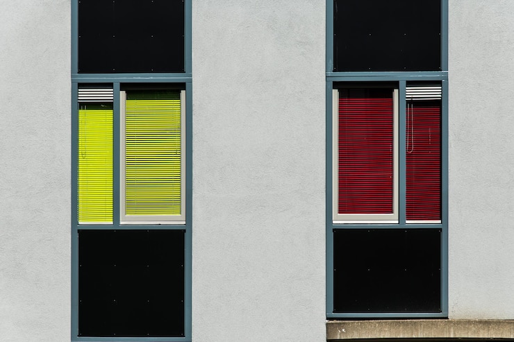 Photo full frame shot of closed window of building