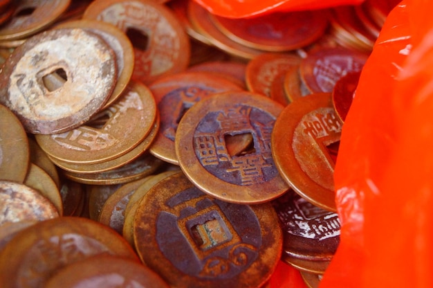 Photo full frame shot of coins