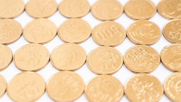 Photo full frame shot of coins