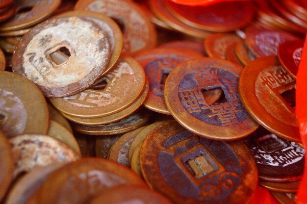 Photo full frame shot of coins