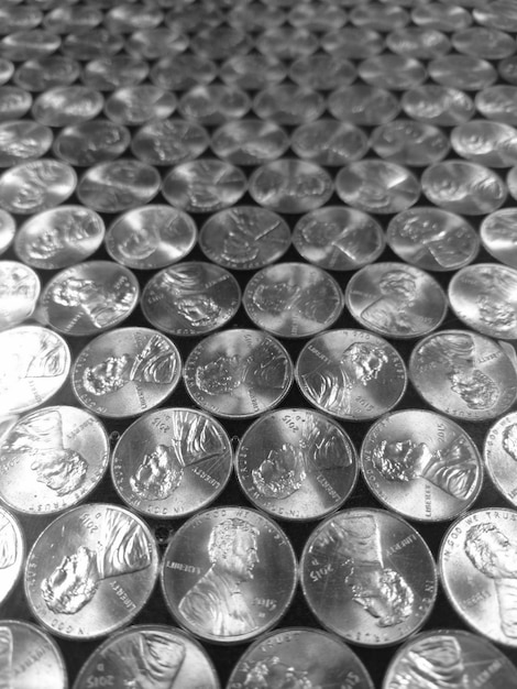 Full frame shot of coins