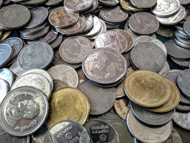 Full frame shot of coins