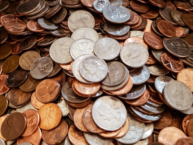 Photo full frame shot of coins