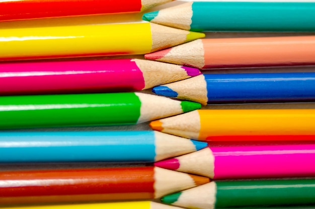 Foto fotografia a fotogramma completo di matite colorate