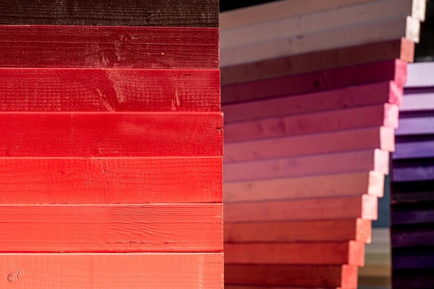 Full frame shot of colored wooden wall