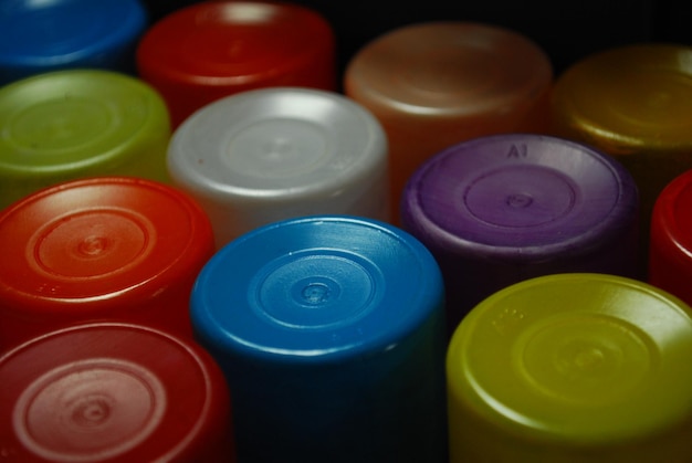 full frame shot of colorful bottles
