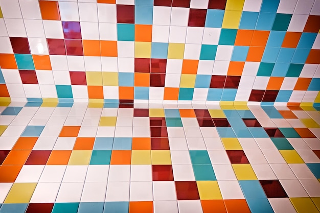 full frame shot of colorful tiled floor