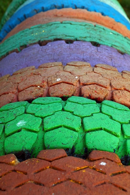 Full frame shot of colorful tires